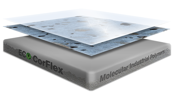 Epoxy flooring Mica Media Liquid Mineral garage floor coating layered illustration